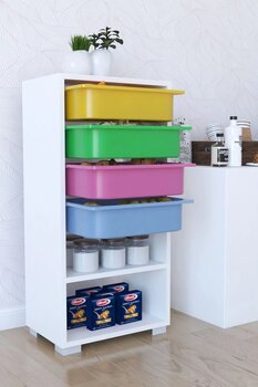 Remaks Mutfak Dolabı 4 Sepetli Çok Amaçlı Dolap - Renkli