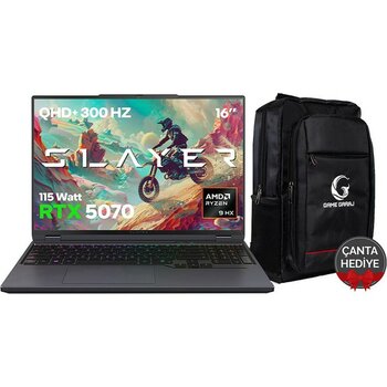 Game Garaj Slayer R9T-5070 C6 Amd Ryzen 9 8945HX 32GB Ram 1tb SSD RTX5070 16" 300Hz Qhd+ Freedos Gaming Laptop - 1 TB - 32 GB
