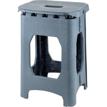 Softhom Büyük Boy Katlanır Plastik Tabure - Taşınabilir, Dayanıklı, Ev , Kamp , Balkon - Füme