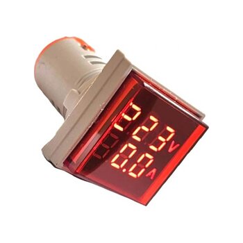 Ad22-22vas 22mm Dijital Volt-ampermetre Kare Beyaz
