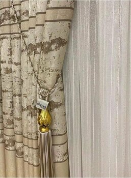 Nivemes Home Greek Gold Fitilli  1/3 Sık Pileli Tül Perde - Beyaz - 500 x 260 cm