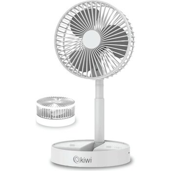 Kiwi KFAN-7608 Şarjlı Beyaz Ayarlanılabilir Mini Fan Masa Üstü Vantilatörü USB Soğutucu Sessiz El Fanı