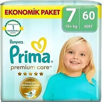 Prima Bebek Bezi Premium Care Ekonomik Paket 7 Beden 60 lı