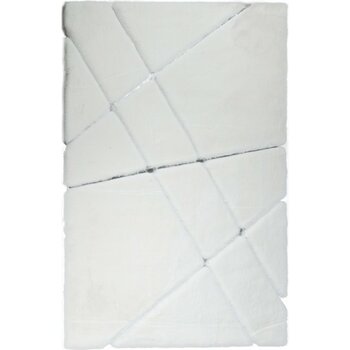 Dericibey Gümüş Varaklı Beyaz Peluş Halı 200 x 300 cm