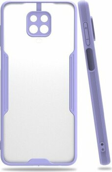 Nevarium Xiaomi Redmi Note 9 Pro Kılıf Kamera Korumalı Arkası Mat Silikon - Lila