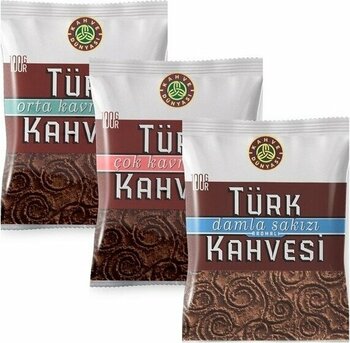 Kahve Dünyası Kahve Dünyası 100 gr Damla Sakızlı + 100 gr Orta Kavrulmuş + 100 gr Çok Kavrulmuş Türk Kahvesi