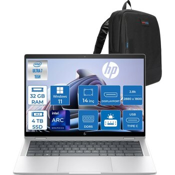 Hp Elitebook X360 1040 GEN11 Intel Core Ultra 7 155H 32GB Ddr5 4tb SSD Windows 11 Pro 14 Inç 2.8k (2880 x 1800) IPS Dokunmatik 400 Nits 100% Srgb T...