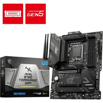 Msı Mag B760 Tomahawk Wıfı Soket 1700 Ddr5 7000(OC) Pcı-E Gen5 ,m.2 Usb3.2 Hdmı,dp 1x 2.5g Lan  Wı-Fı 6e Atx