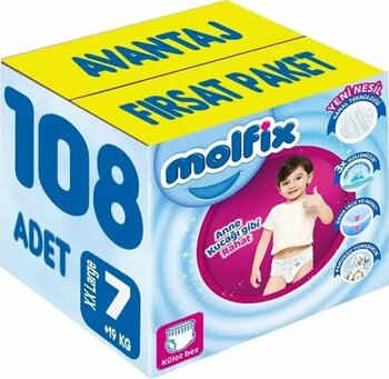 Molfix Külot Bebek Bezi Beden:7 (19+kg) xx Large 108 Adet Avantaj Fırsat Pk