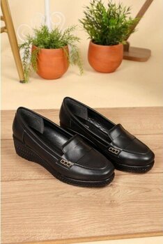 Birikon Saraçlı Dolgu Babet Siyah - 38