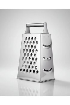 Senz 4 Taraflı Büyük Boy Paslanmaz Çelik Rende Metal Saplı Rende