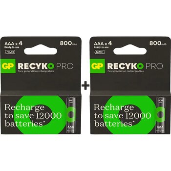Gp Recyko Pro Gp85aaahcbll-2u4 800 Mah Aaa Ni-mh Şarj Edilebilir İnce Kalem Pil 4 X 2'li