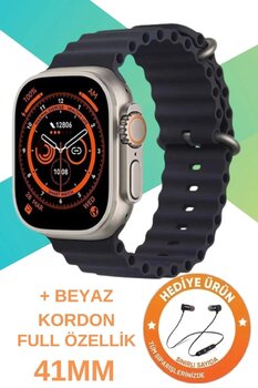 Zineets Smart Watch 8 Pro Plus Ultra 41 Mm Tam Ekran Akıllı Saat Nfc Kablosuz Şarj Kilitli Kordon Hediyeli
