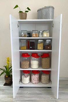 GKE HOME Demonte 2 Kapaklı 4 Gözlü Çok Amaçlı Dolap