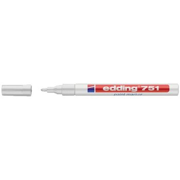 Edding 751 Markör Dekor Boya Kalemi 1-2 Mm Beyaz Yuvarlak Uçlu (10 Lu Paket)