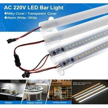 Dora Led  220 Volt 4014 Çubuk LED Gün Işığı 3000-3200K-ŞEFFAF Cam 50 cm Kasalı Dim Edilebilir Bar LED 220V