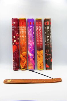 Hem Tütsü 5 Paket Aşk Tütsü Seti (100 Adet Çubuk Tütsü) Ve 1 Adet Kayık Tütsülük Seti 6 Lı