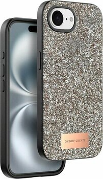 TE Dükkan Buğz Onegif Apple Iphone 16E Bright Simli Kapak - Çöl Titanyum