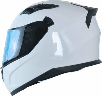 Motosiklet Kask Ece 22.R06 Double Vizörlü Full Face Motor Kaskı White