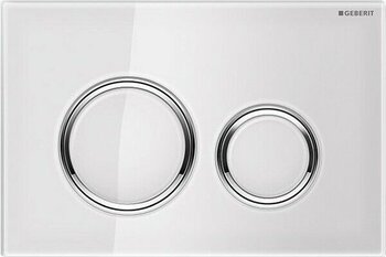 Geberit Sıgma21 Kumanda Kapağı, Çift Basmalı, Beyaz Cam 115.884.SI.1