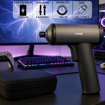 Mioji Mio CS16 12 Parça 1500mAh 18r/dk Şarjlı Vidalama Tornavida Seti