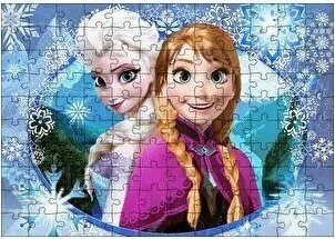 Cakapuzzle Prenses Anna Ve Elsa Buzlar Ülkesi Görseli 120 Parça Ahşap Puzzle
