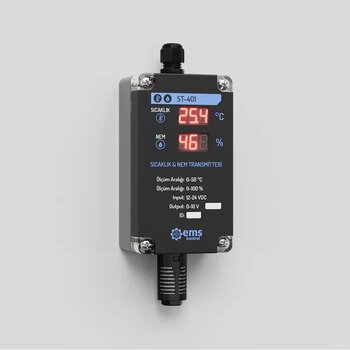 Ems Kontrol Göstergeli Sıcaklık Nem Transmitteri Ölçüm Cihazı