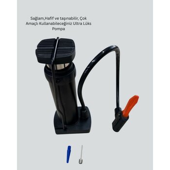 Stylmenplus Çok Amaçlı Ayak Pompası Dayanıklı Pratik Hava Pompası - Beyaz - 1 m