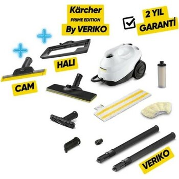 Karcher Sc 3 Easyfix 1900 W Güçlü Buharlı Temizlik Makinesi Cam ve Halı Başlığı ile Beyaz