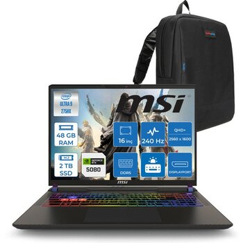 Msı Vector 16 Intel Core Ultra 9 275HX 48GB 2tb SSD RTX5080 16GB Tdp 175W Gddr7 Freedos 16" Qhd+ 240Hz Taşınabilir Bilgisayar A2XWIG090XTRF23 + Zet...