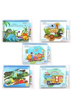 Magic Water 5'li Set 5 Farklı Sihirli Boyama Kitabı Water Painting - Sihirli Özel Kalem Ile Boyama Kitabı