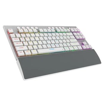 Rampage Beru Beyaz 2.4G + Bt Wireless Red Swıtch Mekanik Gaming Oyuncu Klavye Slim Low Profile Rgb Tkl