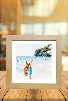 Özcanlar Çerçeve Fonlu Ahşap  Derinlik Görünümlü Çerçeve Tekli Boş Çerçeve Masa Üstü Çerçeve  Hediyelik Çerçeve - 40 x 40 cm