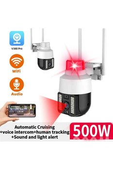 solutions technology WIFI güvenlik IP kamera su geçirmez kablosuz Hareket Takipli ve Gece Sensörlü Alarmlı ışıklı Kamera