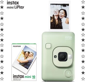 Instax mini LiPlay Hybrid Matcha Green Fotoğraf Makinesi ve 10'lu Film
