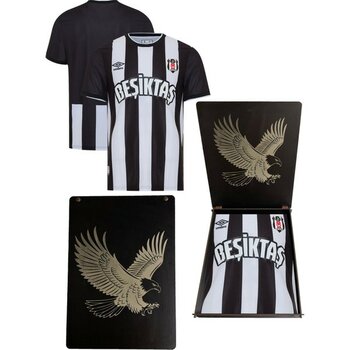 Beşiktaş  lisanslı kartal ahşap kutulu çubuklu forma - XL - Siyah - Beyaz