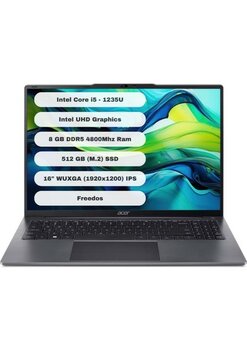 Acer Aspire Lite AL16-51P-580H Intel Core i5 1235U 8GB 512GB SSD Freedos 16" Taşınabilir Bilgisayar NX.KWZEY.001