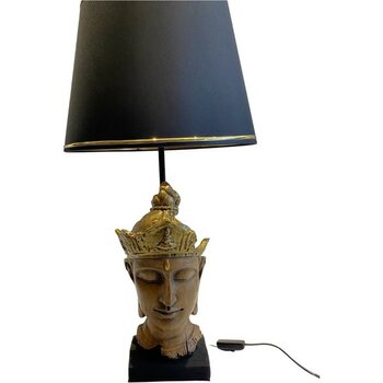 Büst Buda Abajur - Ahşap