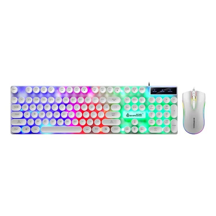 Maiyame D290 Kablolu Beyaz RGB Işıklı Klavye Ve Mouse Seti