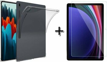 Forzacase Samsung Galaxy Tab S8 Plus 12.4’’anti Shock Silikon Kılıf + Temperli Kırılmaz Cam - FC014 - Şeffaf