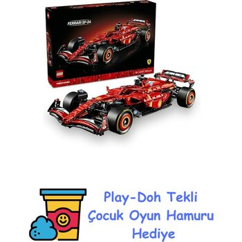 LEGO Technic Ferrari Sf–24 F1 Araba 42207 – Yetişkinler Için 1:8 Ölçekli V6 Motor, Vites Kutusu, Direksiyon ve Drs Içeren Koleksiyonluk Yarış Araba...