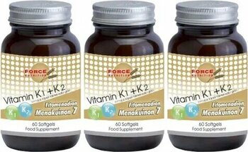 Force Nutrition Vitamin K1 K2 3x60 Kapsül