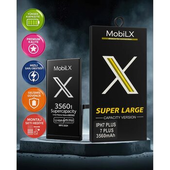 Mobilx Iphone Uyumlu 7 Plus Batarya Pil Süper Yüksek Kapasiteli Güçlendirilmiş 3560 Mah