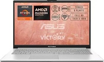 Asus Vivobook Go 15 Amd Ryzen 5 7520U 8Gb 512Gb Ssd 15.6" Fhd W11p Notebook E1504fa-Bq1741 003