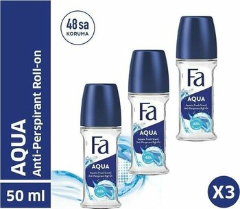 Fa Aqua Roll-On 50 ml Deodorant - 3 Adet 48 Saat Kalıcı Okyanus Ferahlığı - 150 ml
