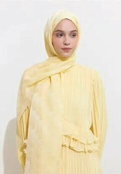 Freshscarfs Nori Ipeksi Jakar Şal Butter Yellow