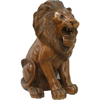 Sinda Ahşap Aslan Figürü 50 cm