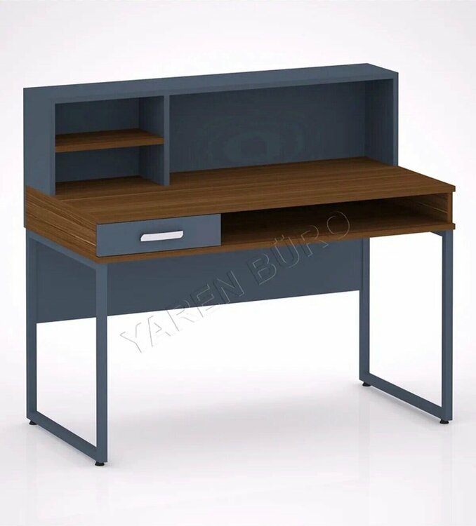 MEHMET YAREN BURO HM30 Ceviz Krem Renk 105x120x60 cm Ofis Çalışma Bilgisayar Masası