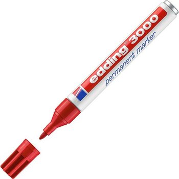 Edding 3000 Markör Permanent Kalemi 1.5-3 Mm Kırmızı Yuvarlak Uçlu (10 Lu Paket) - Yok