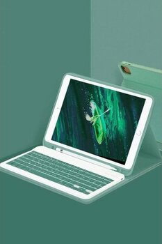 Newface Ipad Pro 12.9 (2024) Kılıf KC01 Smart Klavyeli Tablet Kılıfı - Koyu Yeşil Svlrs